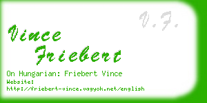 vince friebert business card